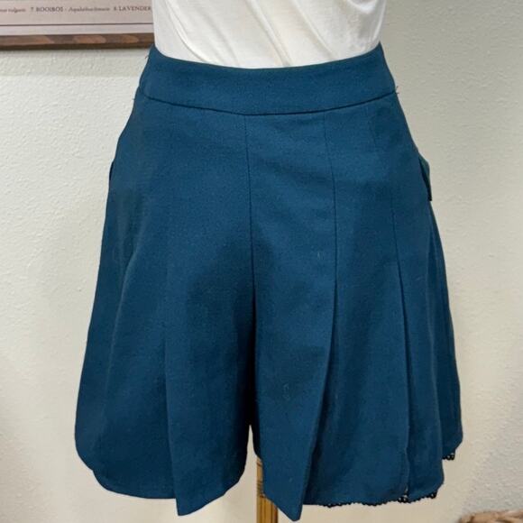 Turquoise Lace Trim Shorts Shoujo Girl JFashion Girly Lolita Harajuku Kawaii XS - Picture 4 of 9